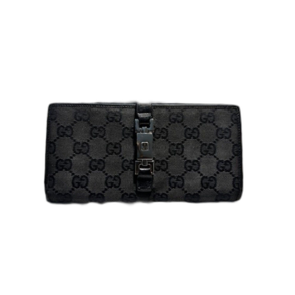EUC GUCCI Jackie Signature GG Continental Wallet in Black